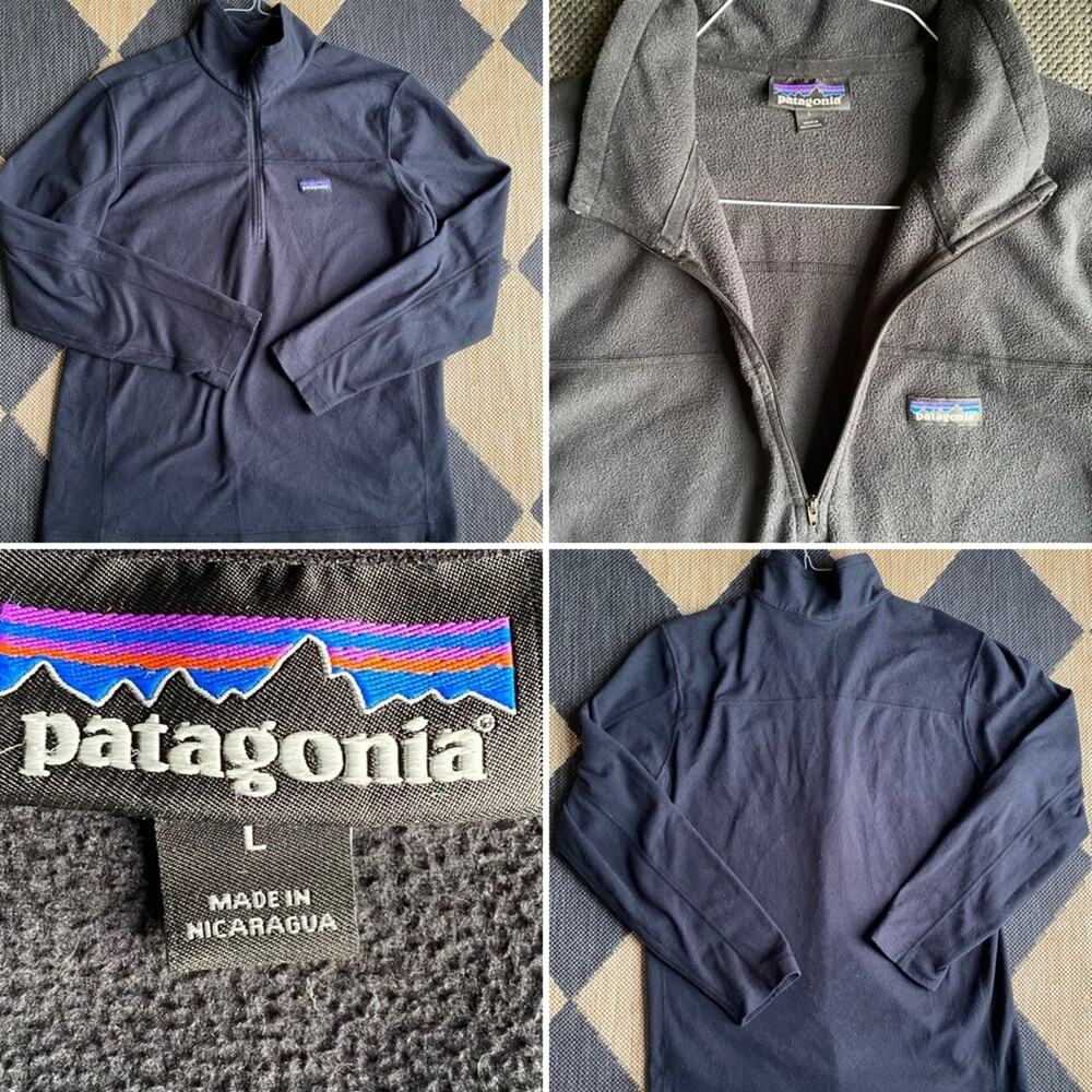 Men's $70 Patagonia Micro D® Fleece Pullover Black Large GUC